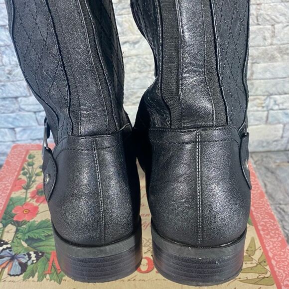 G by Guess Knee High Riding Boots Women's Size 10 Faux Leather Chunky Block Heel - Picture 5 of 10